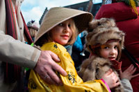 Binche festival carnival in Belgium Brussels. Music, dance, party and costumes in Binche Carnival. Ancient and representative cultural event of Wallonia, Belgium. The carnival of Binche is an event that takes place each year in the Belgian town of Binche during the Sunday, Monday, and Tuesday preceding Ash Wednesday. The carnival is the best known of several that take place in Belgium at the same time and has been proclaimed as a Masterpiece of the Oral and Intangible Heritage of Humanity listed by UNESCO. Its history dates back to approximately the 14th century.